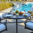 Outdoor Metal Round Dining Table With Umbrella Hole