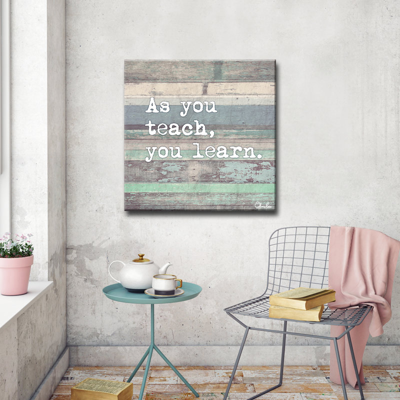 Teach and Learn par Olivia Rose - reproduction d'art sur toile tendue, H 12 po x l 12 po x P 1,5 po
