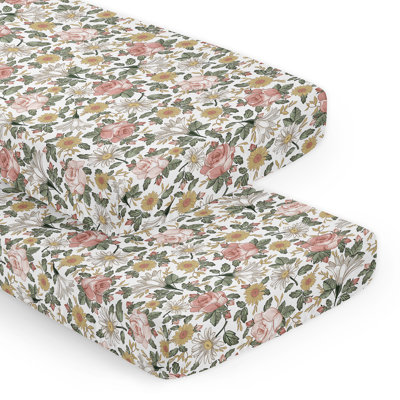 Ensemble de draps-housses à motif floral rétro par Sweet Jojo Designs