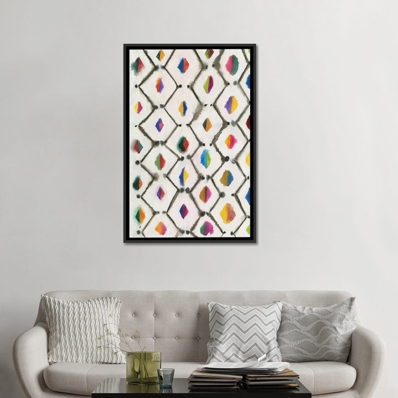 «Honeycomb», impression sur toile, H 26 po x l 18 po x P 1,5 po, Toile avec cadre noir, Pas de tapis