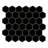 Lume Caviar Hexagon 12 in. x 13 in. Matte Porcelain Mosaic Floor and Wall Tile