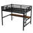 Black Metal Full Loft Bed With Desk, Power Entry, Led - Save Space, Decrease Noise Charging, Black, Space Saving, Reducing Quality Element-1771349168
