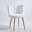 Ensemble de 2 chaises de salle à manger pour salle à manger et café en tissu blanc classique avec dossier rembourré-214492706