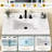 30" W × 22" D Solid Surface Vanity Top with Integrated Center Single Sink White Bathroom Countertop 3.5" Backsplash & 3 Pre Drilled Faucet Holes for 8" Widespread