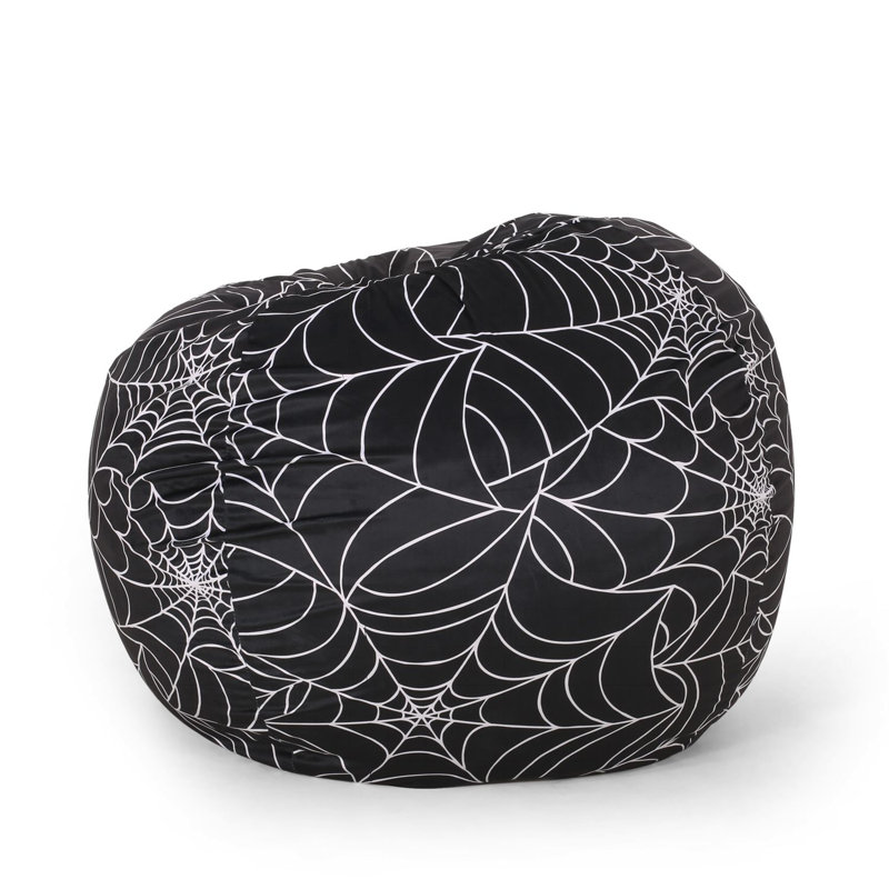 Fauteuil à billes 3 pi Spiderweb, noir et blanc