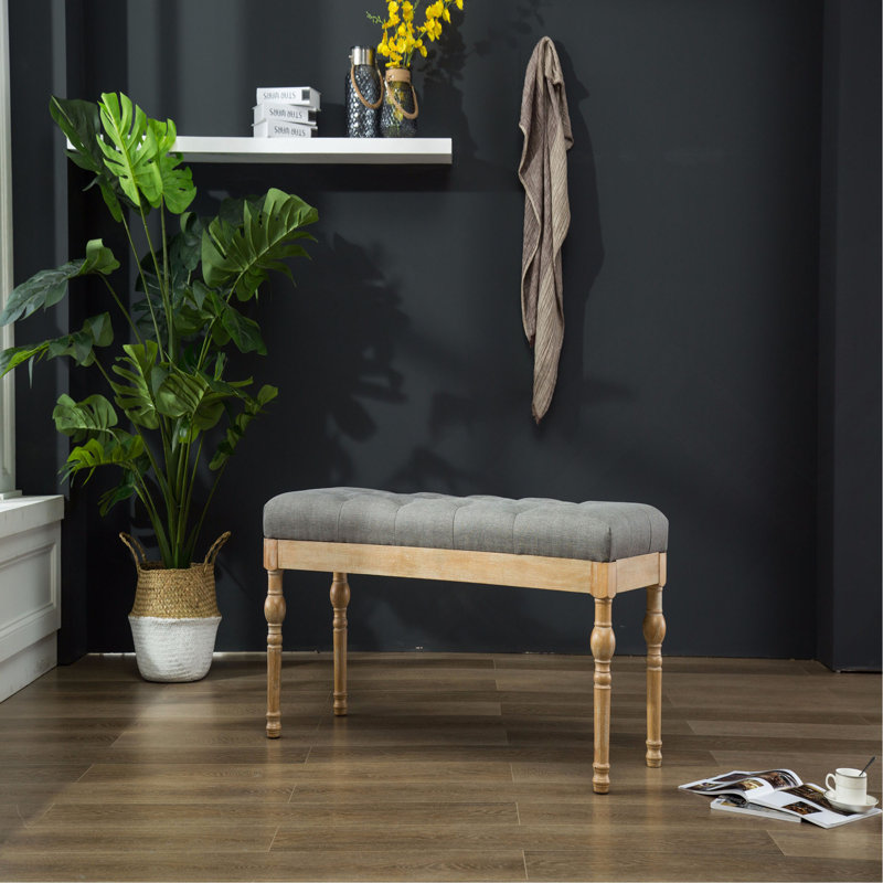 Banc de salle à manger capitonné en bois massif