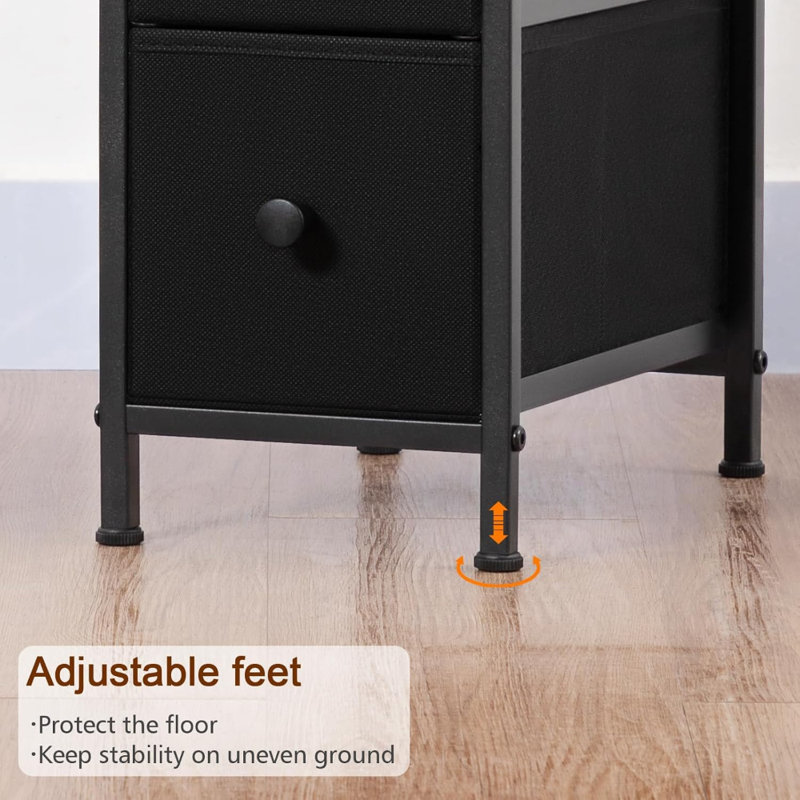 Ensemble de 2 tables de bout étroites avec station de charge