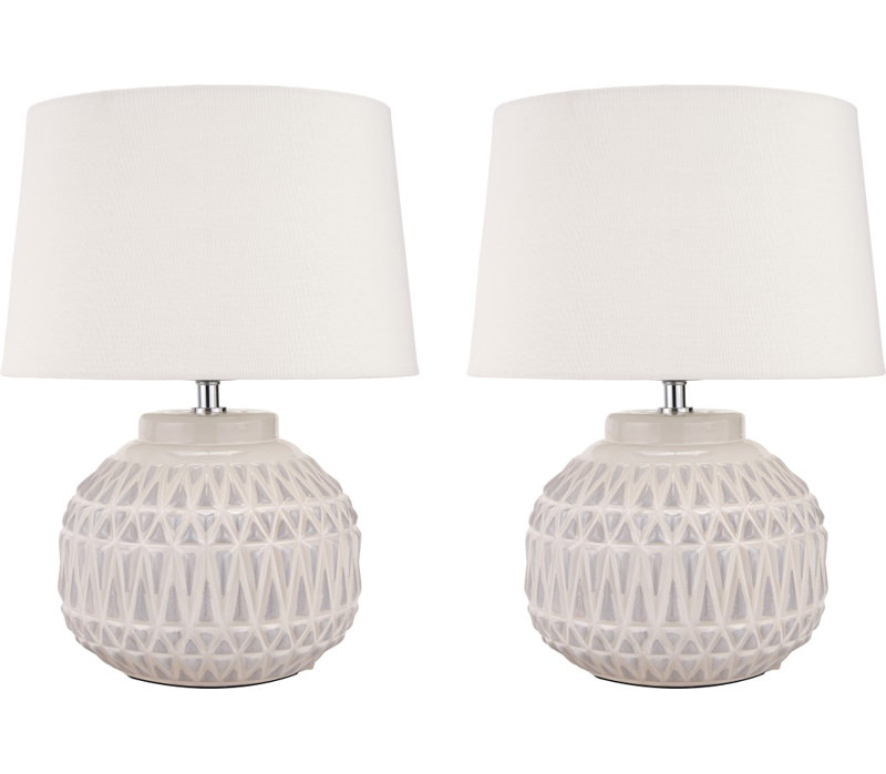 Afanasijs Ceramic Table Lamp, Cream, Cream