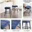 2 tabourets de bar en tissu bleu sans dossier, 2 sièges rembourrés confortables, des pieds, pour le pub et la salle à manger, revêtus d'un tissu de bonne qualité, avec repose-pieds-773121002