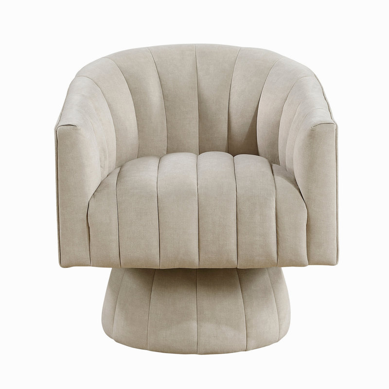 Fauteuil d'appoint en velours, mobilier de salon moderne et luxueux, fauteuil pivotant confortable de 1 pièce, Taupe