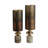 Modern Cylinder Glass Vase with Marble Base & Metal Accent for Home Table Decor - Tall Flower Vase Accent for Living Room Styling - Brown & Gold-1810434981