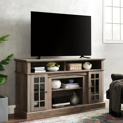 Classic Tv Media Stand For Tvs Up To 65", Gray Wash Finish, 59.48"W*15.68"D*32", Ample Storage And Cable Cutouts Modern Entertainment Console Up 65" Tvs, Color, Space Smooth Surface