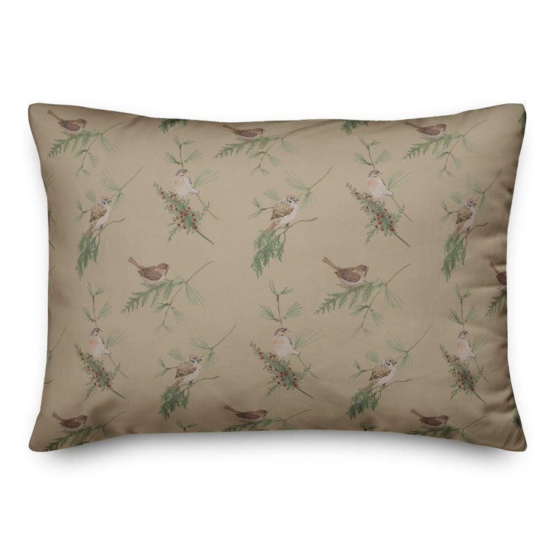 Floral Throw Pillow, Brown