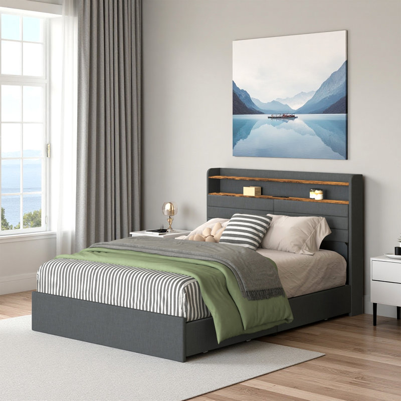 Colina Full Upholstered Platform Bed, Full