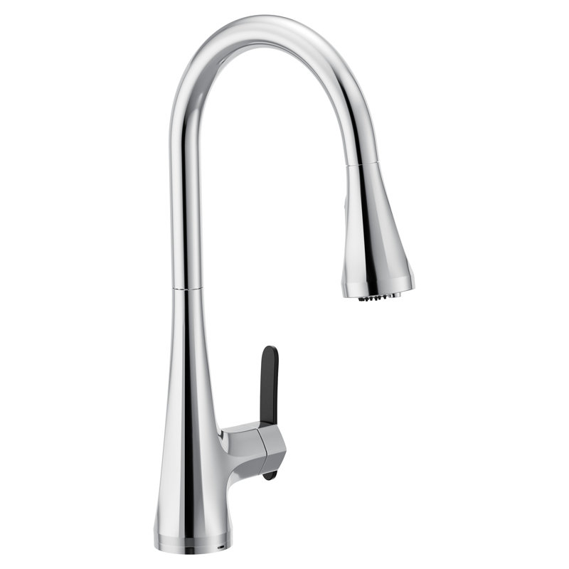 Chrome one-handle high arc pulldown kitchen faucet, Chrome