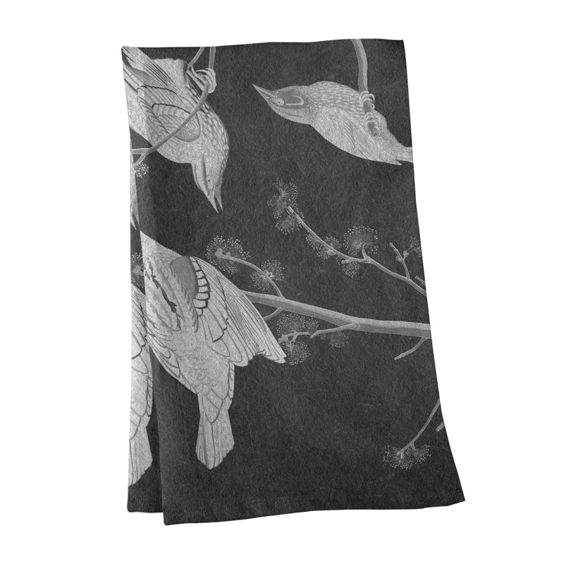Serviette à thé à oreilles starling, Sergé de coton, Gris