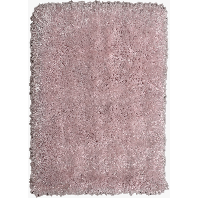 Tapis rose touffeté à la main Huya, Rectangle 8 pi x 11 pi