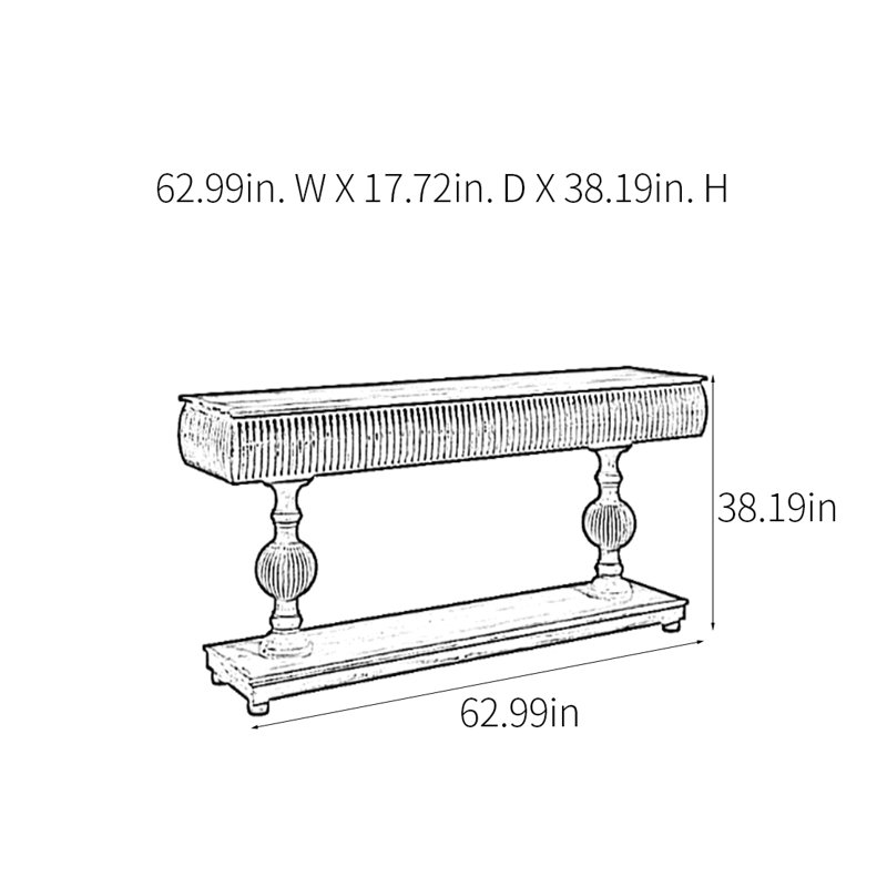 Console American Retro, H 38,19 po x l 62,99 po x P 17,72 po