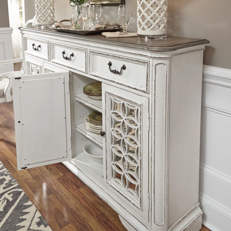 Buffet de 66 po avec portes à miroir antique Colchester