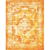 Sandrine Ikat Area Rug in Orange
