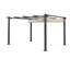 Condate: Aluminium Pergola 3x4m with Sliding Retractable Canopy, Beige-34797189