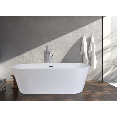 Baignoire de trempage autoportante en acrylique 70 po x 32 po