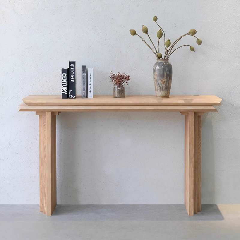 Console en bois massif de style moderne, H 33,4 po x l 62,9 po x P 13,7 po