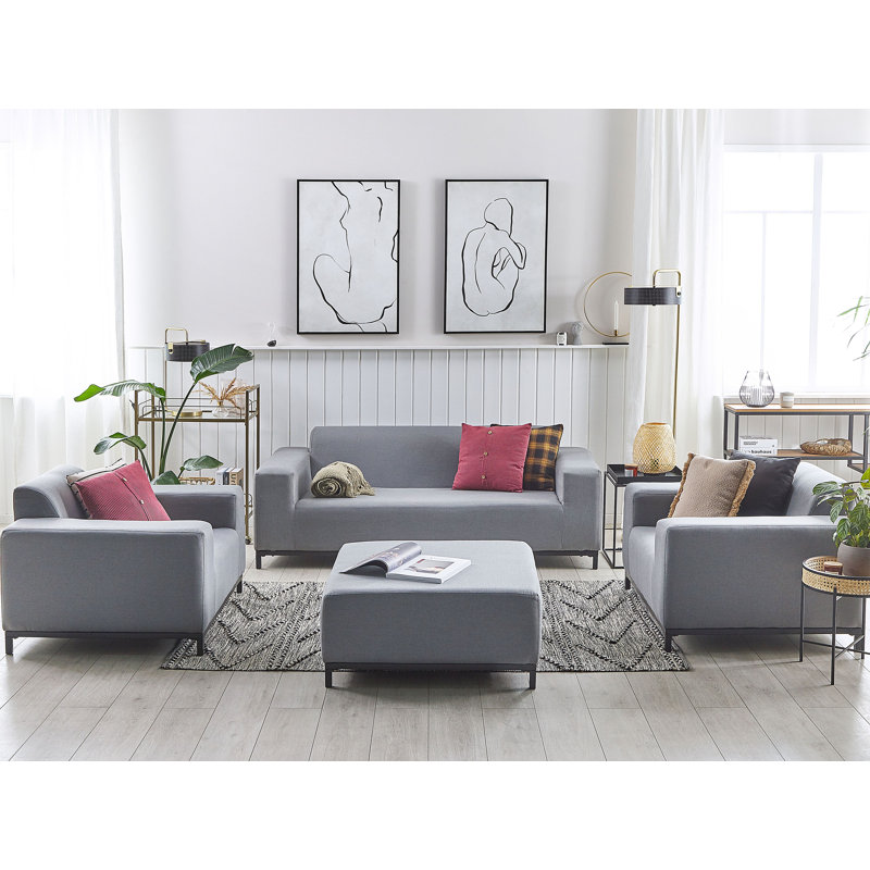 Fremantle 5 Seater Sofa Set, Grey