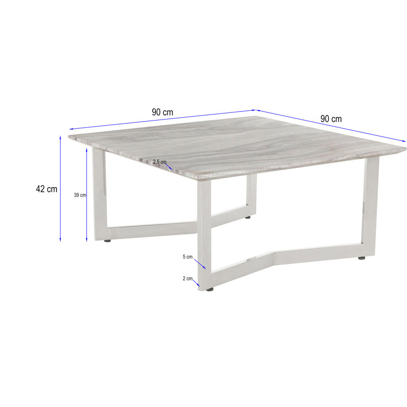 Hatmaker Sled Coffee Table, 42cm H x 90cm L x 90cm W