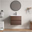 Meuble-lavabo mural brun foncé, assemblage facile, tiroir à fermeture en douceur avec glissières de qualité supérieure, fabrication en bois robuste, emballage sécuritaire sans lavabo