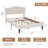 Full Size Beige Teddy Fabric Upholstered Platform Bed Frame with Height-Adjustable Headboard, Noise-Free Storage Design, No Box Spring Needed-726183386-726183385