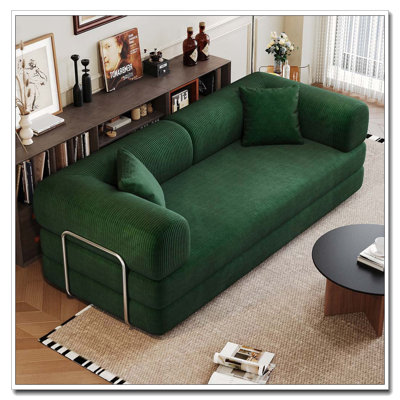 78.8" Compression Sofa,Convertible Floor Sofa Bed-With Pillow Back Support Armrest,Comfy Futon Couch Sleeper Bed,Loveseats Boneless Modular Sectional Sofa,Corduroy Fabric