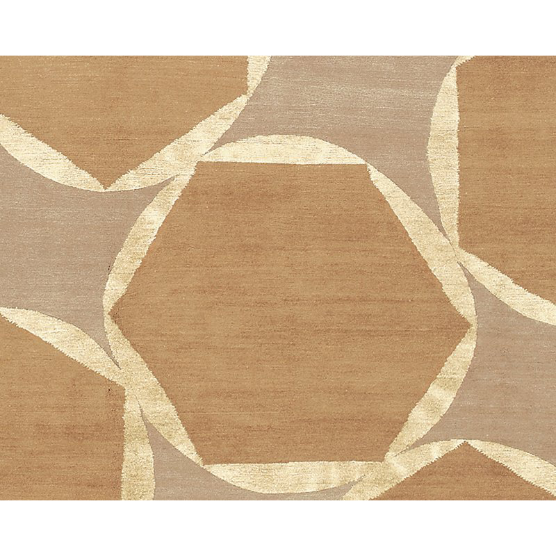 Tranquility Geometric Area Rug in Beige/Brown, Rectangle 6' x 9'