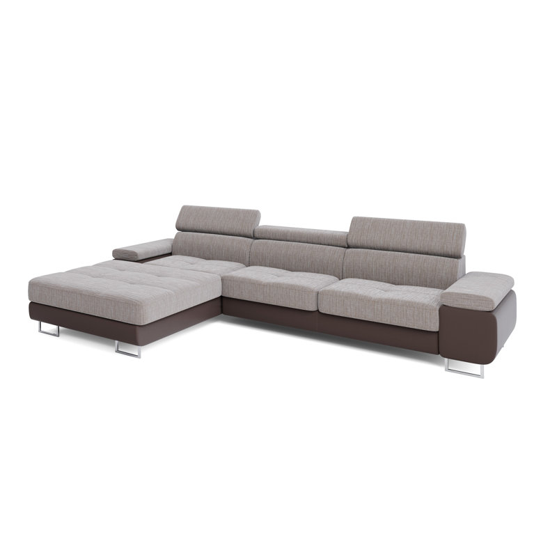 Calissa 3 Seater Corner Sofa , Beige/Brown - Kornet04/Dolaro33, Left -sided