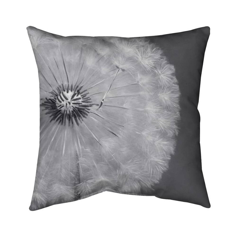 Dandelion Puff Ball - White – Outdoor Throw Pillow with Insert, Weather-Resistant