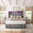 Upholstered Bed Frame With Headboard And Led Lights, Storage Bed With 4  Drawers And Open Shelves, Led Bed With Charging Station-756121795-756121853