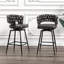 28 po. Tabourets de bar tressés brun clair de 28 po. Structure pivotante à 360 degrés, tabouret de comptoir rembourré avec repose-pieds et tabourets de cuisine en cuir technique. 2. Revêtement pivotant.-1805677967