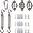 Amgo Hardware Kit Set for Triangle Sun Shade Sails Canopy (6 Inch Hardware Kit + Cables)