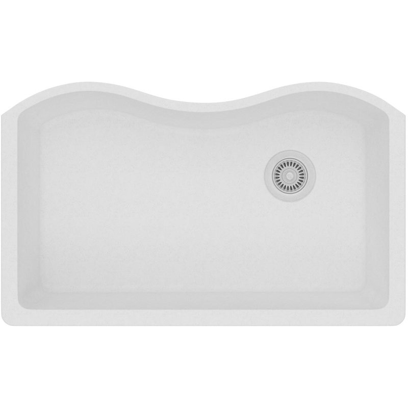 Évier de cuisine encastrable 33 po x 20 po x 9 1/2 po Quartz Classic, Blanc