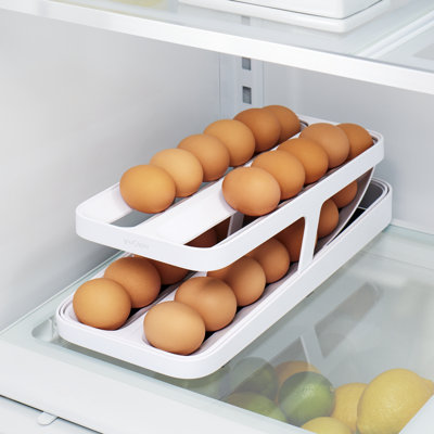 YouCopia RollDown® Egg Dispenser, Rolling Dispenser and Organizer for Refrigerator, Double Track