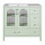 Armoire de salle de bain 36 po avec portes en verre texturé gaufré et rangement spacieux, parfaite pour les salles de bain modernes et élégantes