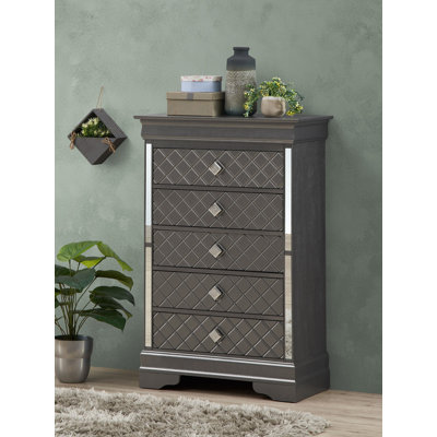 Modern Dresser Cabinet, 5 Drawers Chest