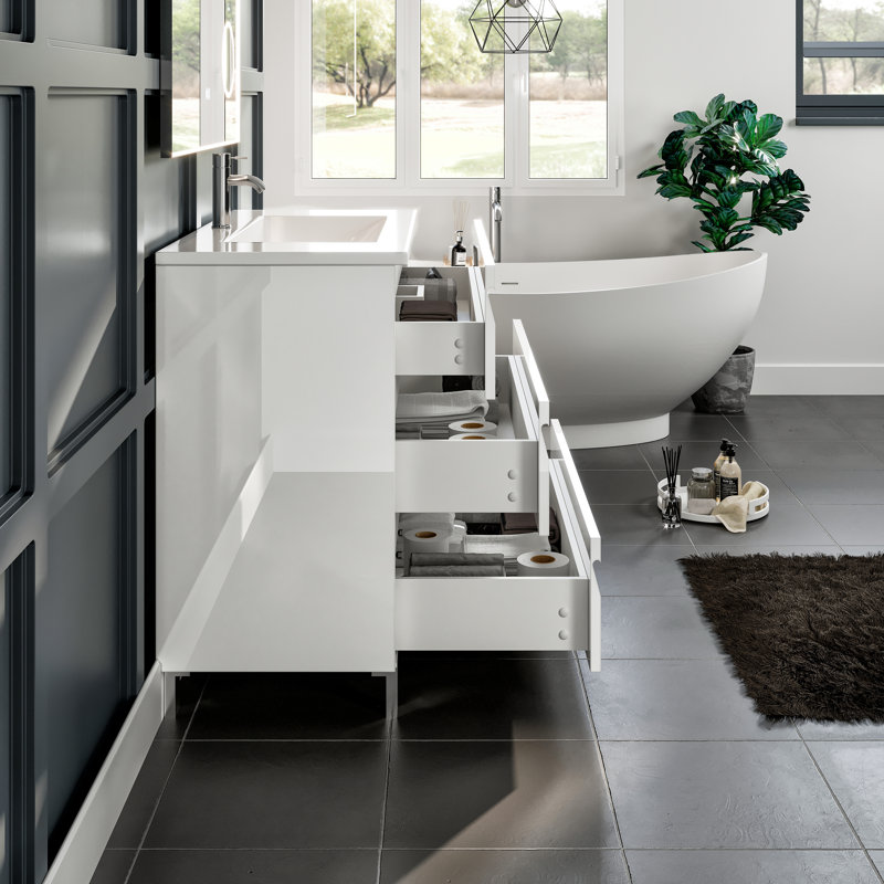 Ensemble de meuble-lavabo simple 39 po Alberthe, Blanc