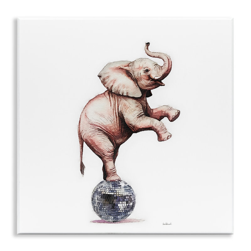 Éléphant sur plaque disco, design par Amanda Greenwood