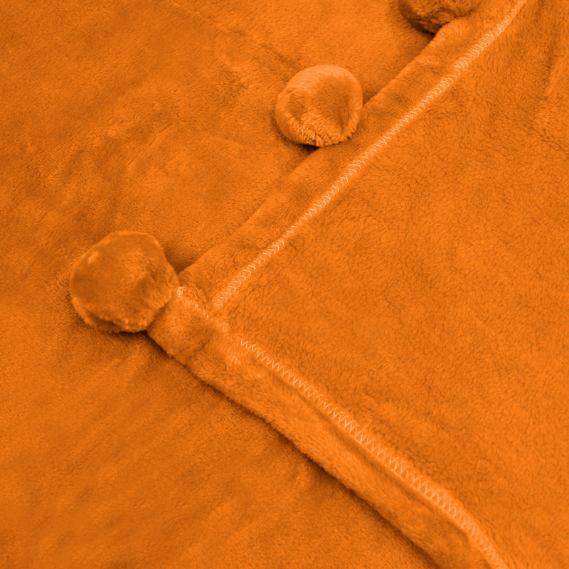  Couverture en molleton flanelle, Orange brûlé, L 60 po x L 80 po