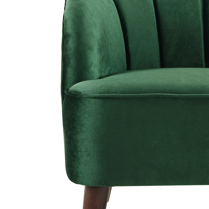 Fauteuil demi-tonneau Filanthi, Velours émeraude