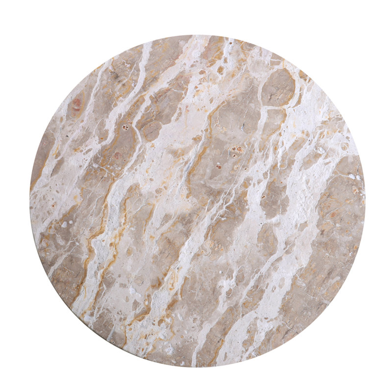 Glacier 18" Accent Table with Capri Beige Marble