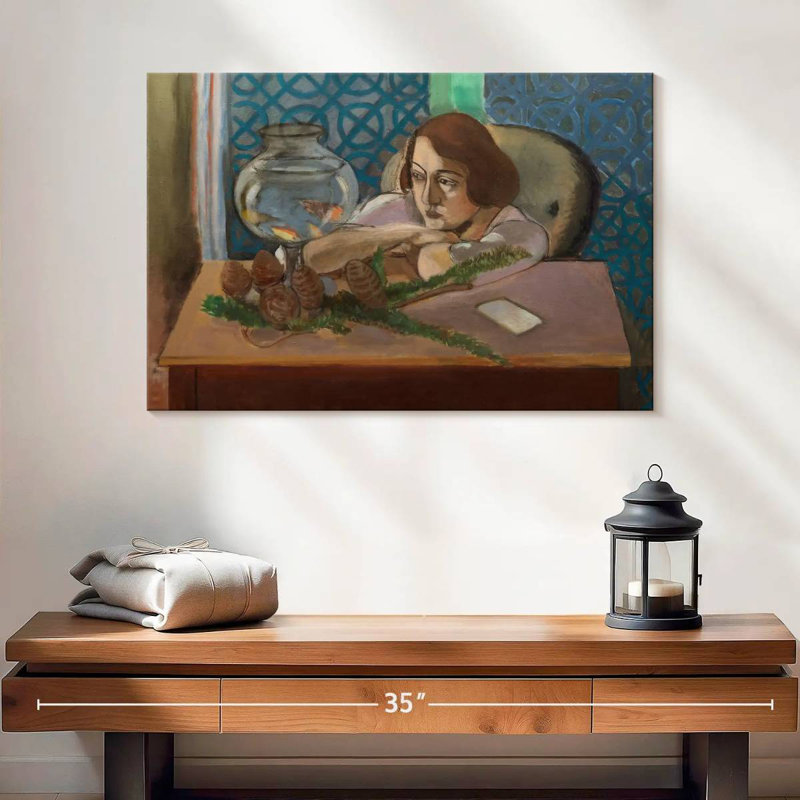 Leisha Woman Before An Aquarium, 16" H x 24" W