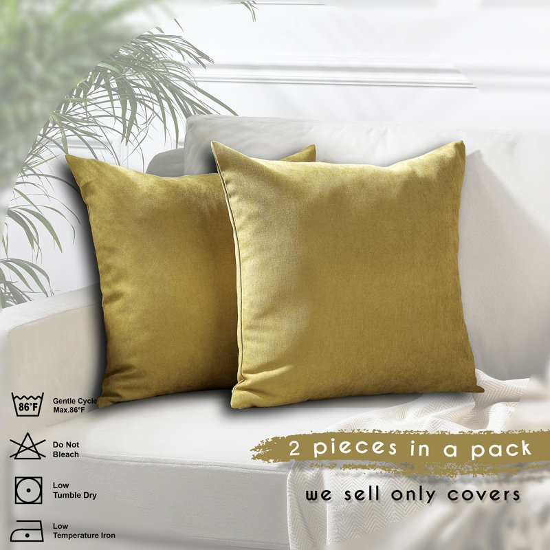 Housses de coussin décoratif, H 18 po x l 18 po, Vert olive