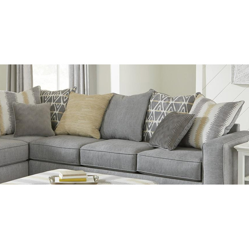 Canapé modulaire de coin rembourré 2 pièces Bretas, Polyester gris